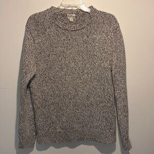 Knit for J. Crew- Linen Blend Crew Neck Speckled Cream Tan Relaxed Sweater S